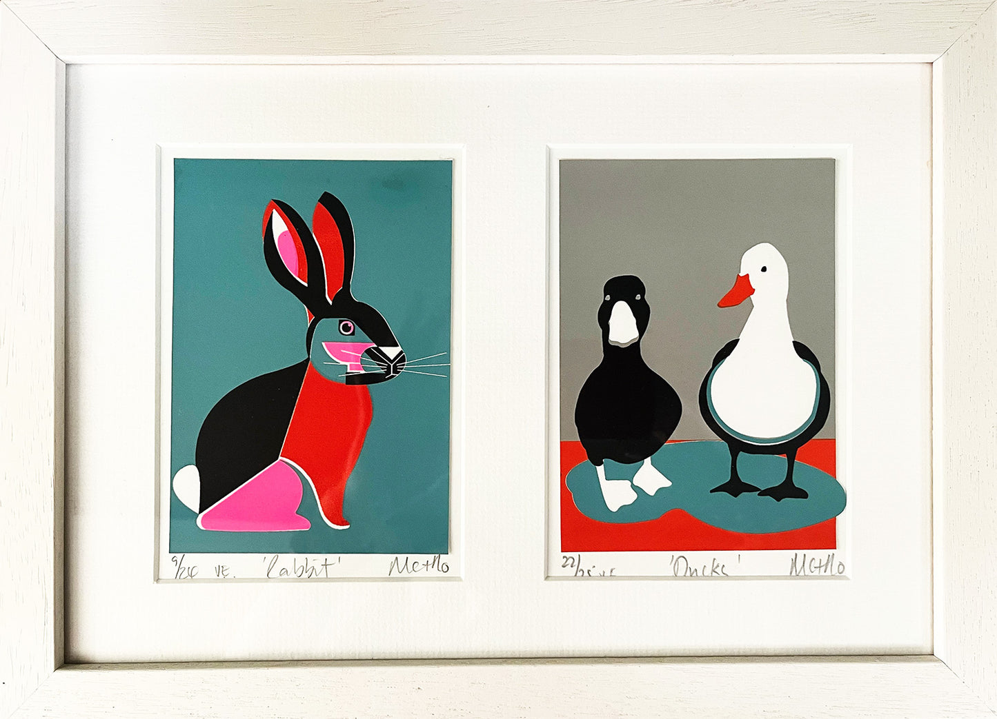 Rabbit & Ducks framed